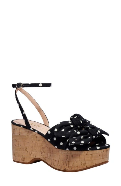 Shop Kate Spade Julep Platform Sandal In Black/ French Cream Fabric