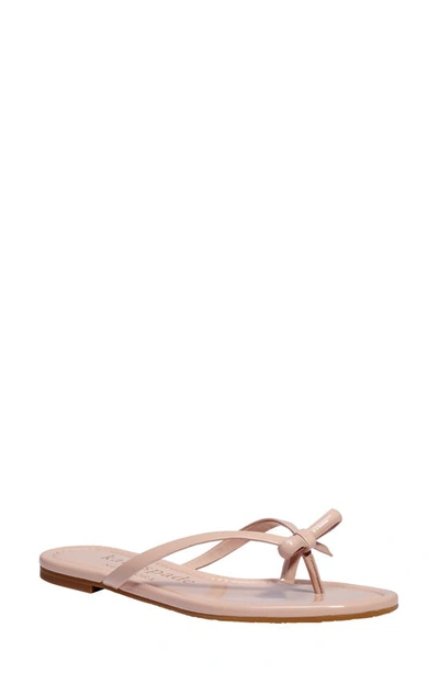 Shop Kate Spade Petit Flip Flop In Peach Shake Patent Leather
