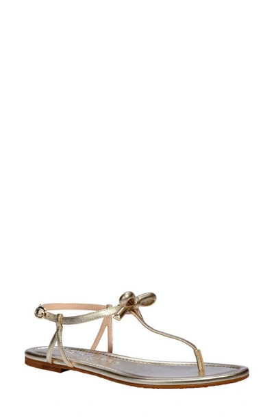 Shop Kate Spade Piazza T-strap Sandal In Pale Gold Leather