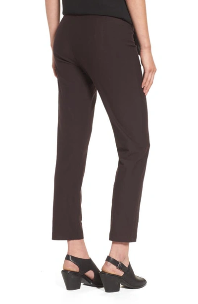 Shop Eileen Fisher Stretch Crepe Slim Ankle Pants In Dptrc
