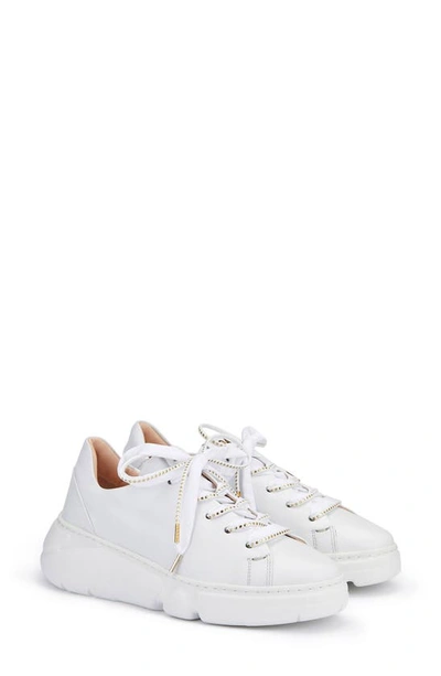 Shop Agl Attilio Giusti Leombruni Shiela Leather Chunky Sneaker In White/ Bianco