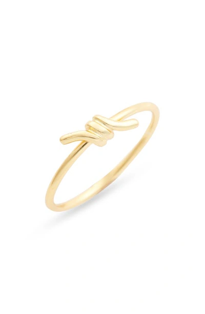 Shop Argento Vivo Sterling Silver Barbed Wire Ring In Gold