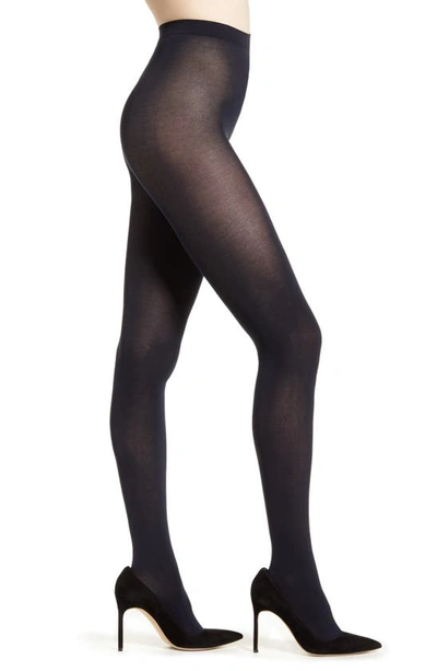 Shop Falke Cotton Touch 65 Opaque Tights In 6179 Marine