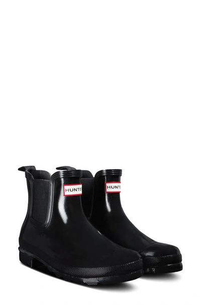 Shop Hunter Original Gloss Waterproof Chelsea Boot In Black