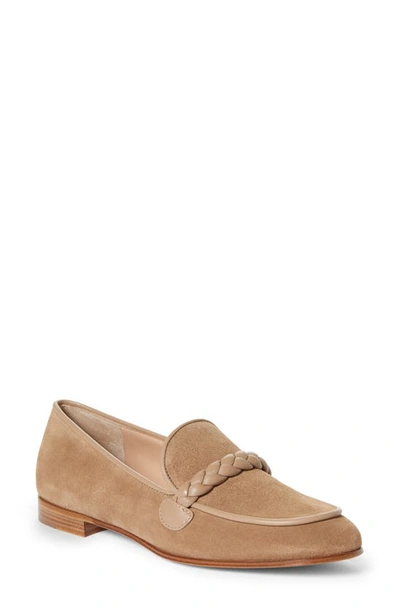Shop Gianvito Rossi Braided Band Loafer In Bisque