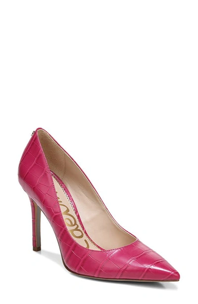 Shop Sam Edelman Hazel Pointed Toe Pump In Dark Pink Peony Leather