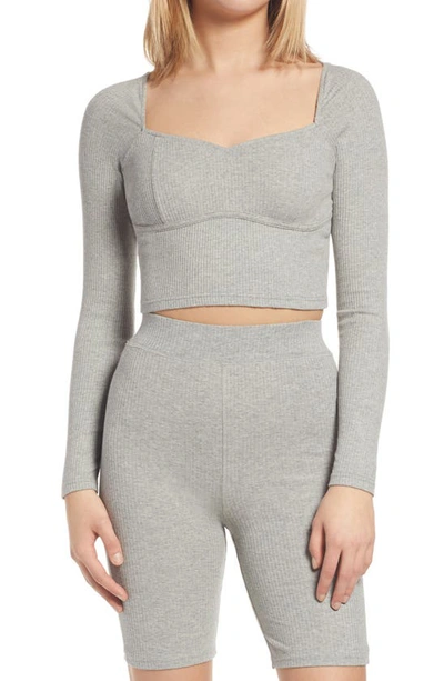 Shop 4th & Reckless Ada Ribbed Crop Top In Grey