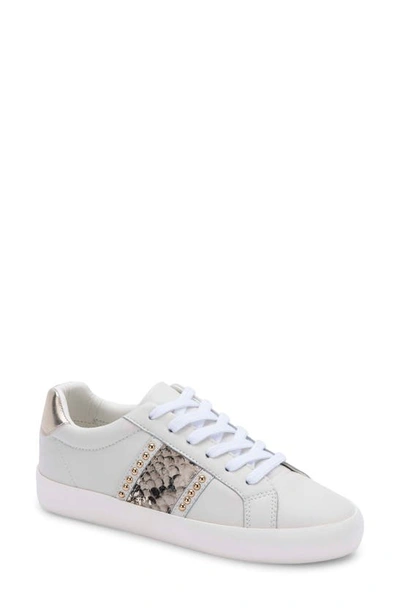 Shop Blondo Gavi Platform Sneaker In White Leather/ Gold Metallic