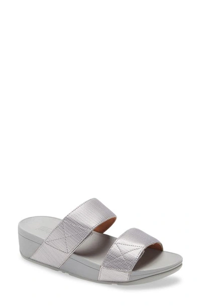 Shop Fitflop Mina Wedge Slide Sandal In Silver