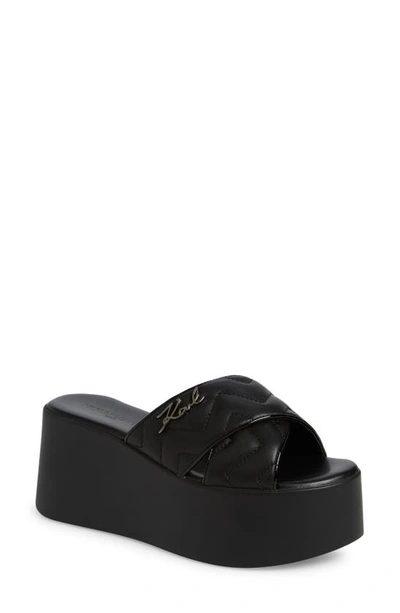 Shop Karl Lagerfeld Ramona Platform Slide Sandal In Black