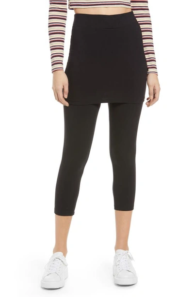 Shop Hue Skirted Capri Leggings In Black