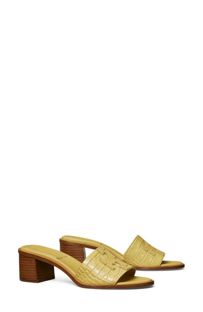 Shop Tory Burch Ines Slide Sandal In Light Yellow/ Gold