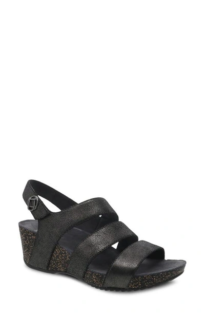 Shop Dansko Stacey Wedge Sandal In Graphite