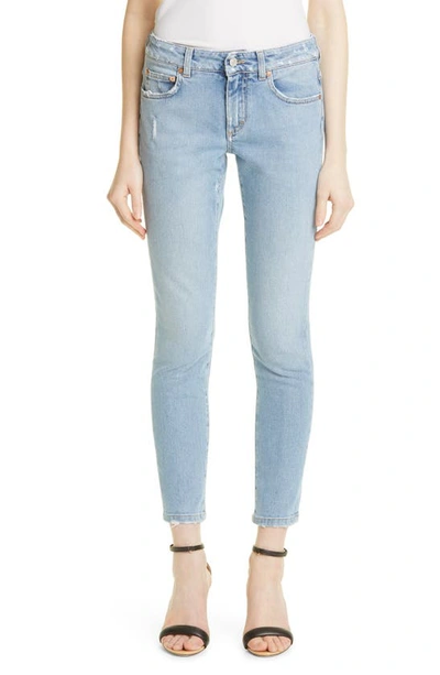 Shop Givenchy Faded & Frayed Jeans In Light Blue