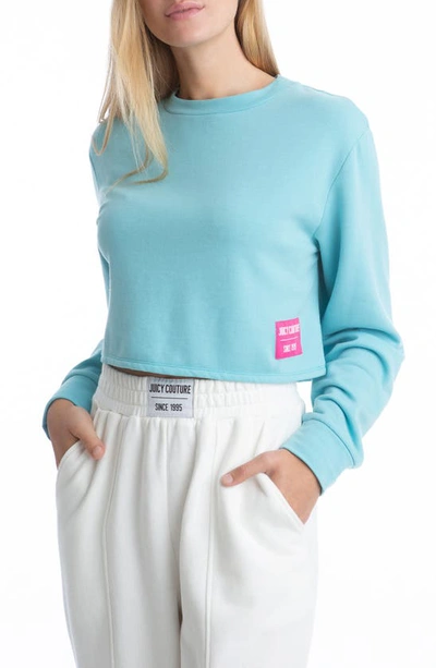 Shop Juicy Couture Logo Boxy Sweatshirt In Pool Party