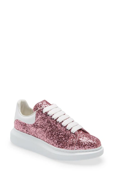 Shop Alexander Mcqueen Glitter Oversize Platform Sneaker In Pink