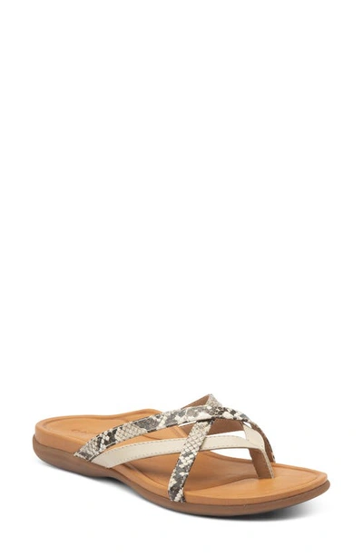 Shop Aetrex Kala Slide Sandal In Snake Leather