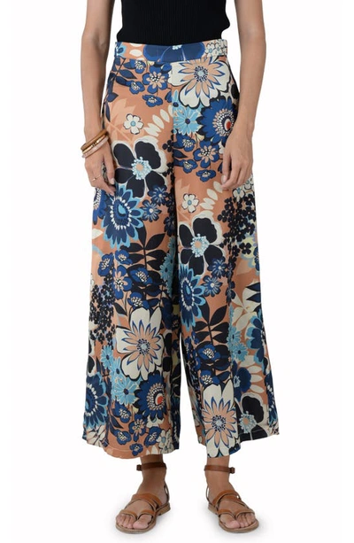 Shop Molly Bracken Floral Wide Leg Pants In Riviera Camel