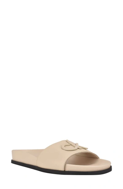 Shop Calvin Klein Inikka Slide Sandal In Brown Leather