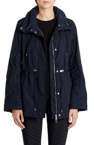 Shop Moncler Ocre Water Resistant Jacket In Navy
