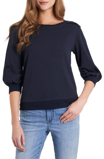 Shop Vince Camuto Puff Sleeve Top In Classic Navy