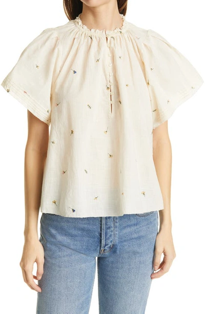 Shop The Great Flutter Sleeve Chime Top In Cream