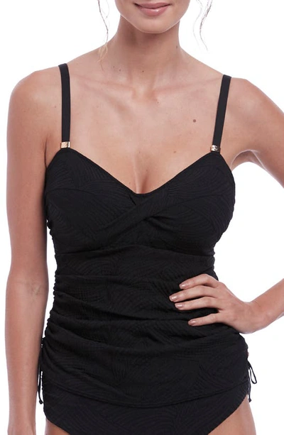 Shop Fantasie Ottawa Underwire Twist Front Tankini Top In Black