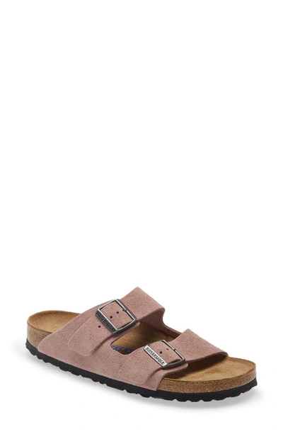 Shop Birkenstock Arizona Soft Footbed Slide Sandal In Lavender Blush Suede
