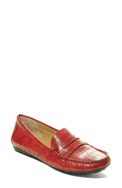 Shop Vaneli Alanna Flat In Red Braun Faux Leather