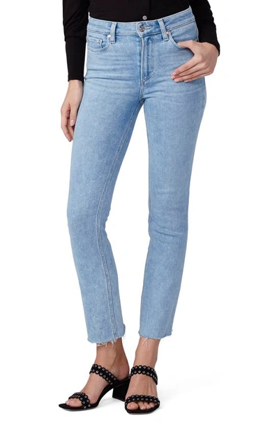 Shop Paige Cindy Raw Hem Ankle Straight Leg Jeans In Park Ave