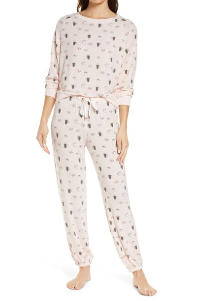 Shop Honeydew Intimates Star Seeker Brushed Jersey Pajamas In Petal Pink Mugs