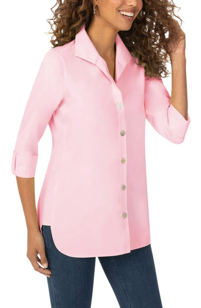 Shop Foxcroft Pandora Non-iron Cotton Shirt In Pink Paradise