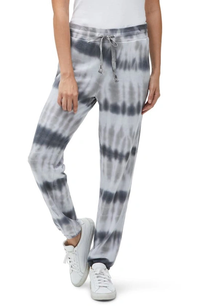 Shop Michael Stars Ray Tie Dye Stripe Relaxed Cotton Blend Joggers In Grey Combo