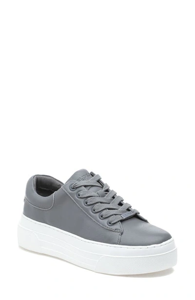 Shop Jslides Amanda Platform Sneaker In Light Grey Leather