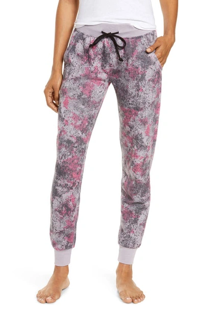 Shop Alternative Camo Print Fleece Jogger Pants In Pink Graffiti