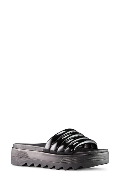 Shop Cougar Prato Slide Sandal In Black Patent Leather