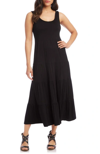Shop Karen Kane Tiered Midi Dress In Black