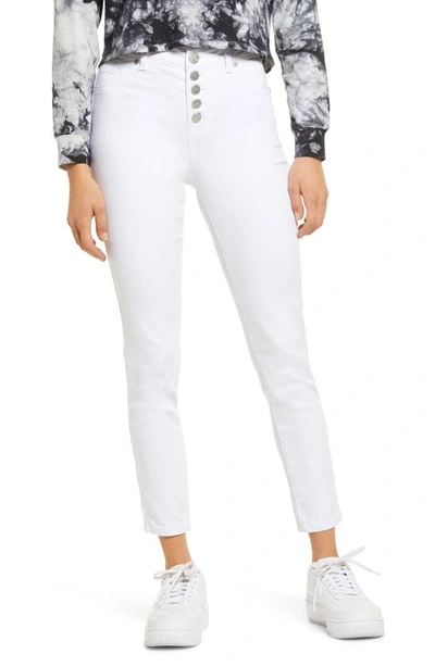 Shop 1822 Denim 28-hour Exposed Button Fly Skinny Ankle Jeans In White