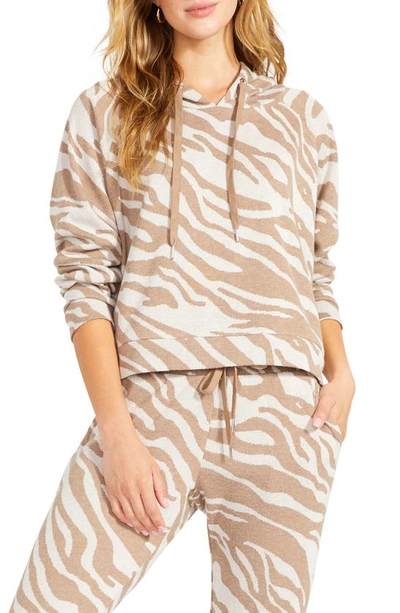 Shop Bb Dakota Nature Of Love Animal Stripe Hoodie In Ivory