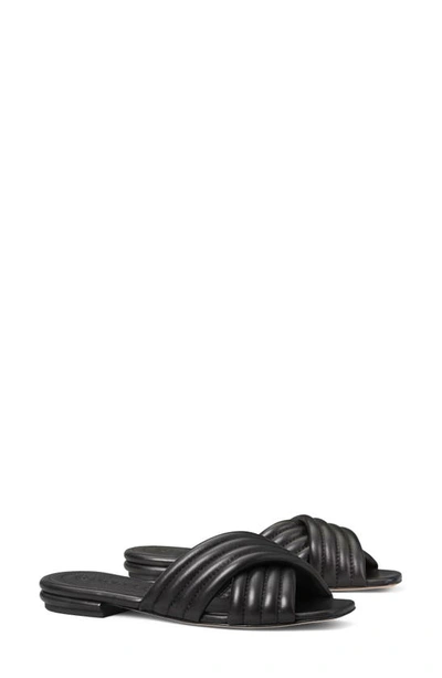 Shop Tory Burch Kira Quilted Slide Sandal In Perfect Black