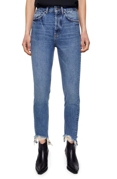 Shop Anine Bing Sonya High Waist Slim Jeans In Blue