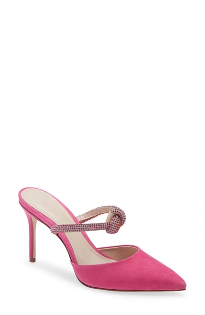 Shop Schutz Pearl Pointed Toe Mule In Paradise Pink Nubuck
