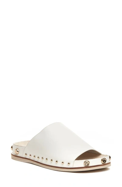 Shop Kelsi Dagger Brooklyn Squish Studded Slide Sandal In Bright White Leather