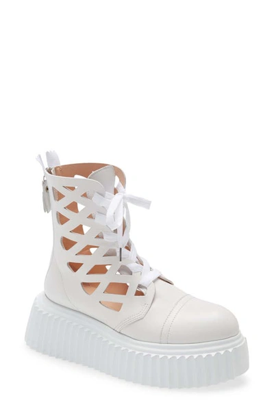 Shop Agl Attilio Giusti Leombruni Viggy Platform Combat Boot In White