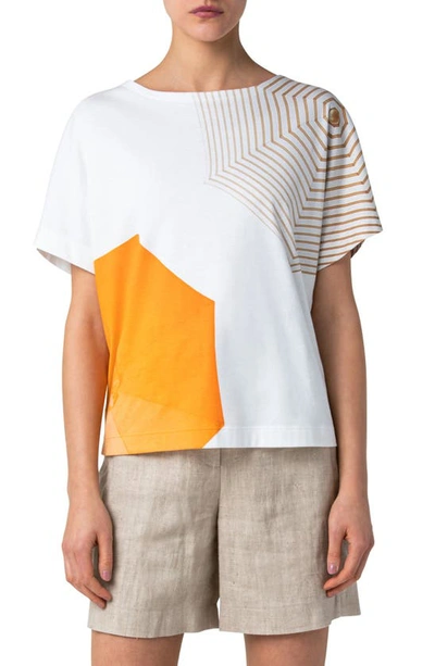 Shop Akris Punto Parasol Print T-shirt In Sunshine Pop-cream-sand