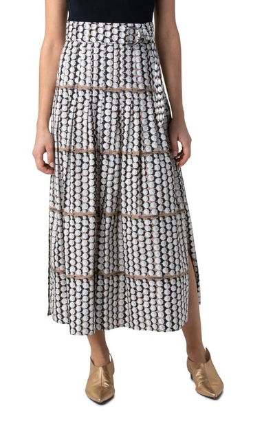 Shop Akris Punto Parasol Print Cotton Poplin Midi Skirt In Cream-light Taupe