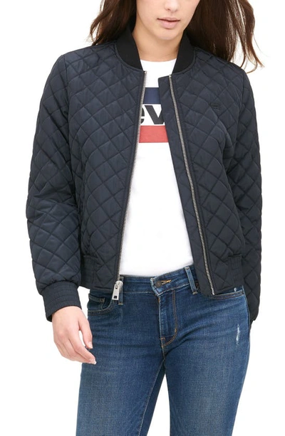 Shop Levi's Quilted Bomber Jacket In Black