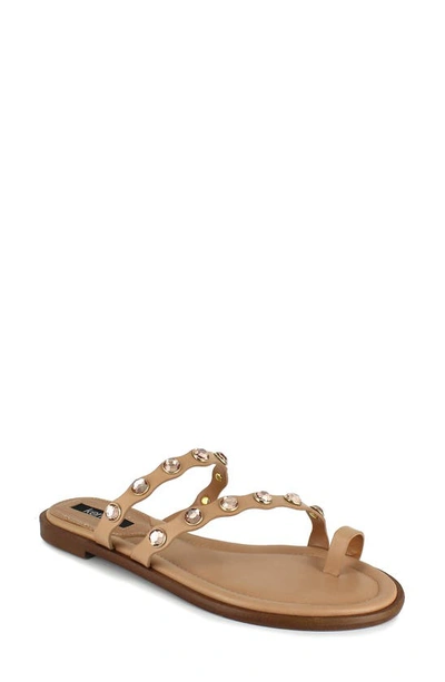 Shop Kensie Malka Embellished Slide Sandal In Dark Nude