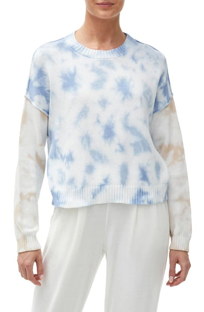 Shop Michael Stars Sky Boxy Tie Dye Sweater In Aura Combo