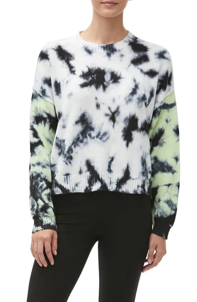 Shop Michael Stars Sky Boxy Tie Dye Sweater In Black Combo